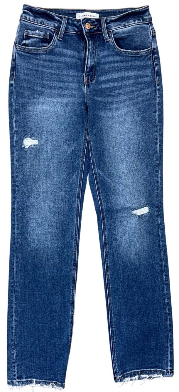 Flying Monkey Distressed Jeans Women’s 26 Frayed Hem Skinny Denim